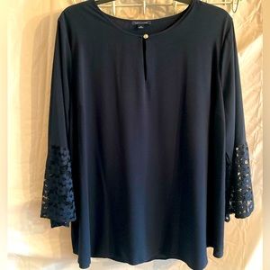 Tommy Hilfiger Navy Blouse with lace detail